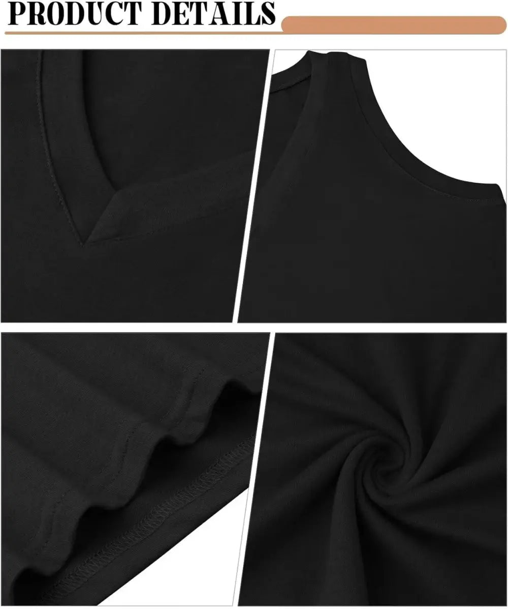 KKJ 2 Pack Womens Tank Tops Summer V Neck Sleeveless Loose Casual Blouses Beach Vacation Outfits Shirt Spring Trendy Clothes