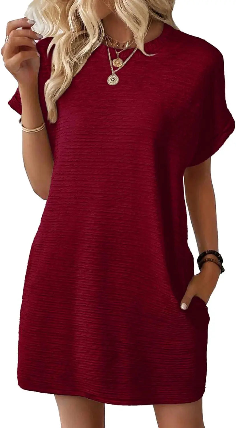 EVALESS Womens Summer Dresses Fashion 2025 Short Sleeve Spring Mini Dress Casual Beach Vacation Clothes Dresses
