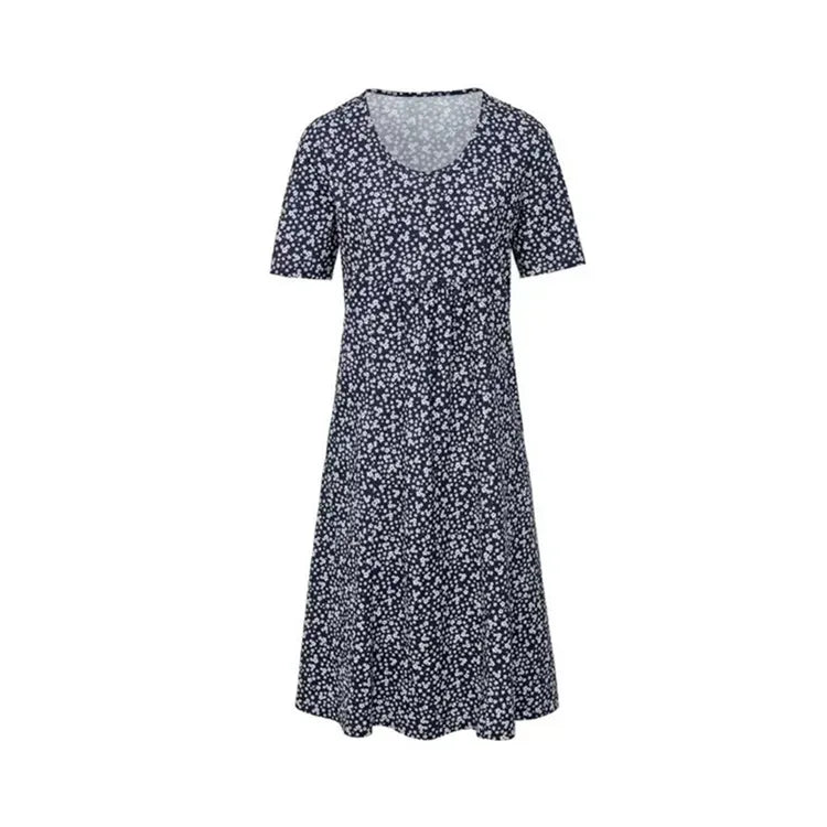 Women Floral Pockets Plus Size Midi Dress