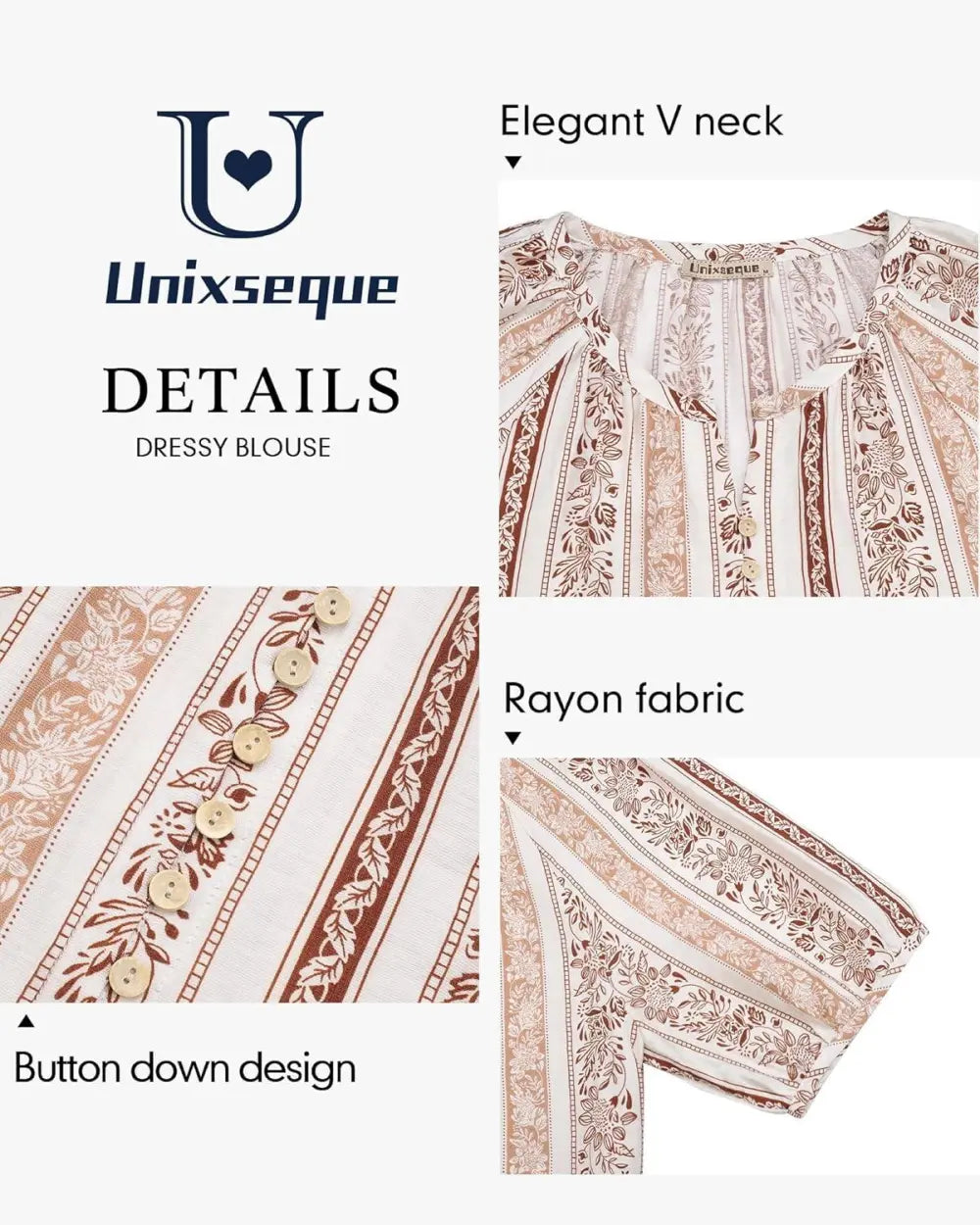 Unixseque Womens Summer Tops V Neck Short Sleeve Blouses Casual Button Down Shirts Floral Boho Clothing Trendy 2025