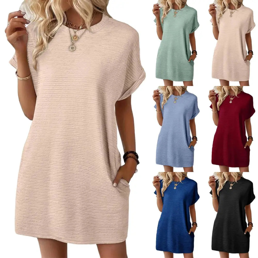 EVALESS Womens Summer Dresses Fashion 2025 Short Sleeve Spring Mini Dress Casual Beach Vacation Clothes Dresses
