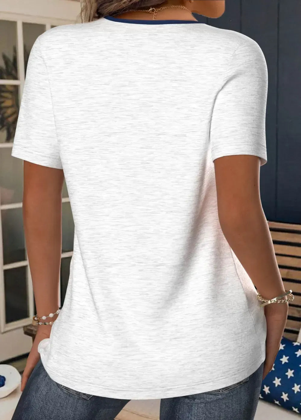 American Flag White Short Sleeve T Shirt