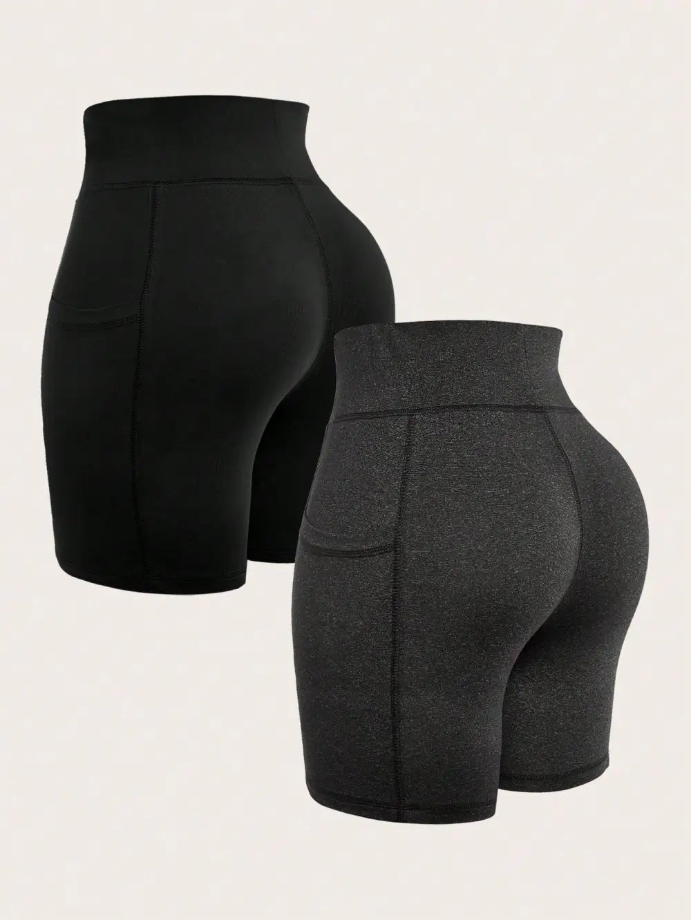 Summer;2 Packs Biker Shorts Women Waisted Yoga Compression Workout  Athletic Gym Leggings With One Pockets