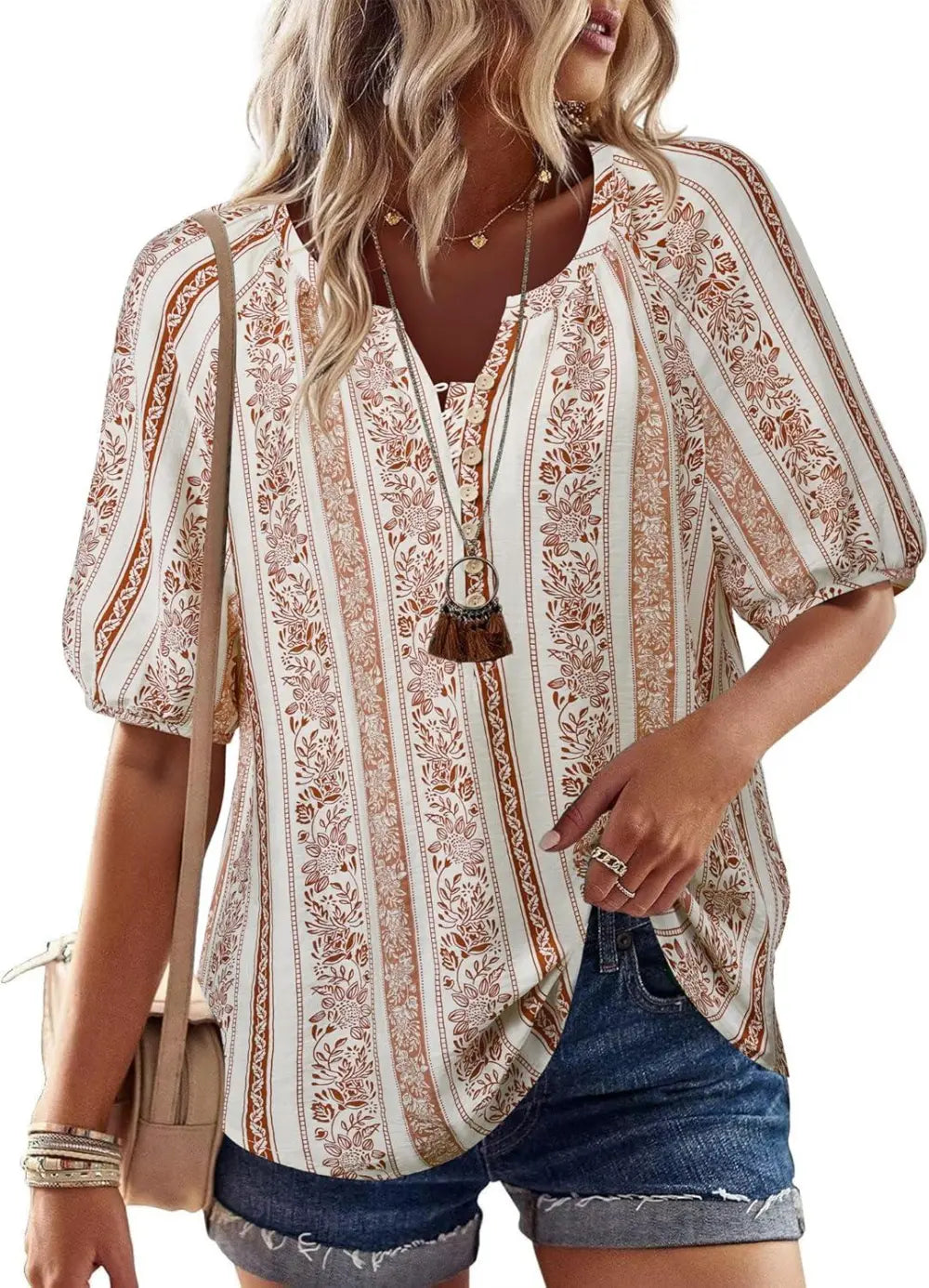 Unixseque Womens Summer Tops V Neck Short Sleeve Blouses Casual Button Down Shirts Floral Boho Clothing Trendy 2025