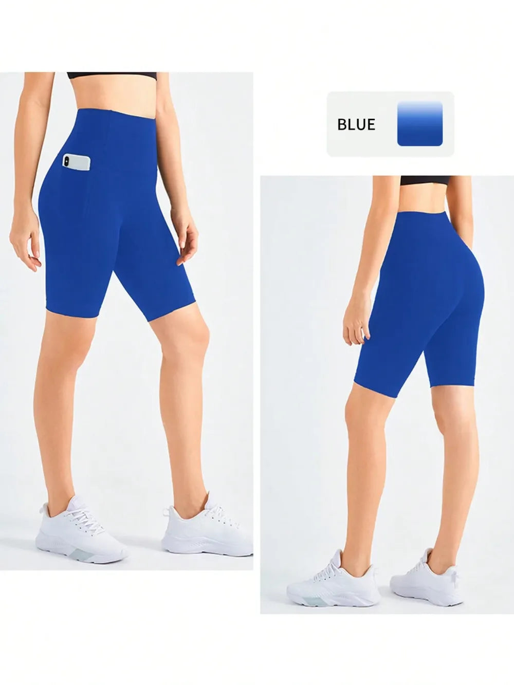 5 Pack Women's Biker Shorts With Pockets, 11