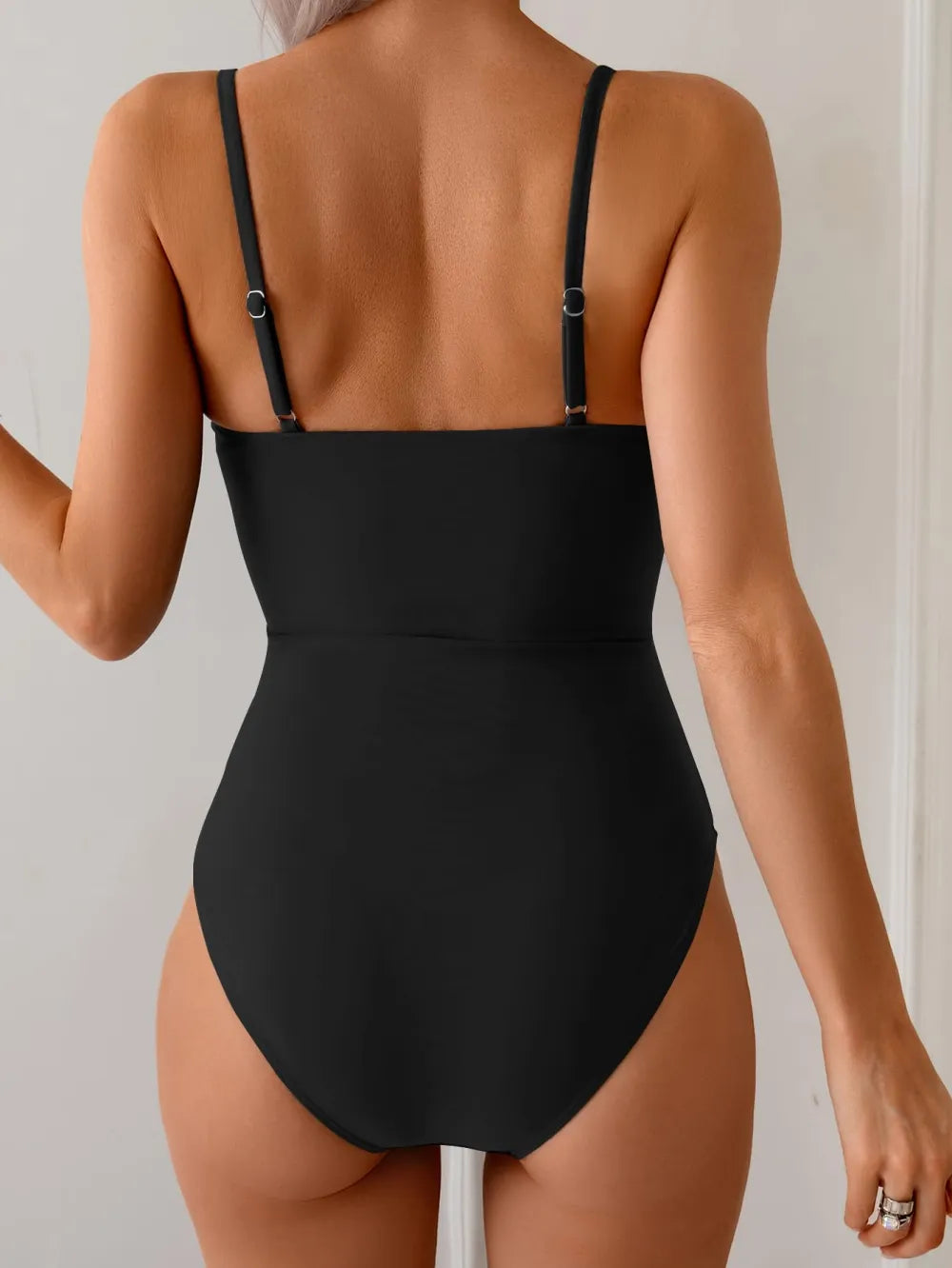 One Piece Swimsuit Ring Linked Monokini Sexy Bathing Suit Cutout Swim Suit