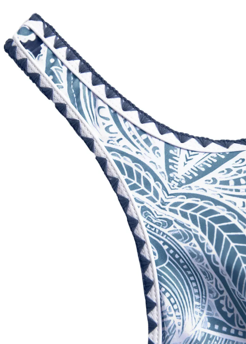 Bowknot Paisley Print Dusty Blue One Piece Swimdress