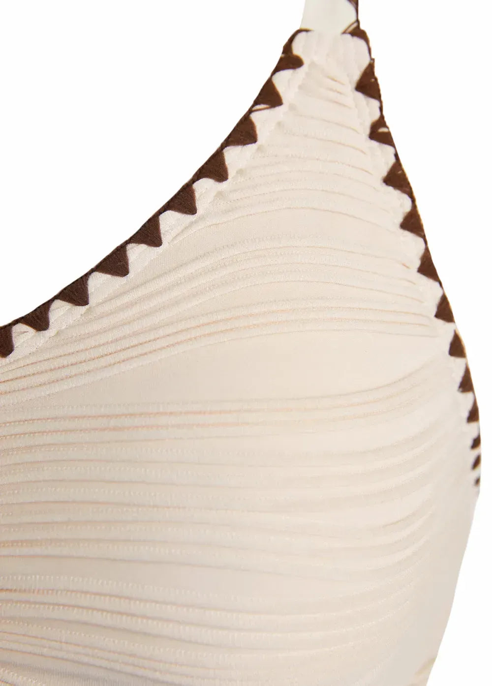 Ruched Light Camel V-Neck Bikini Set