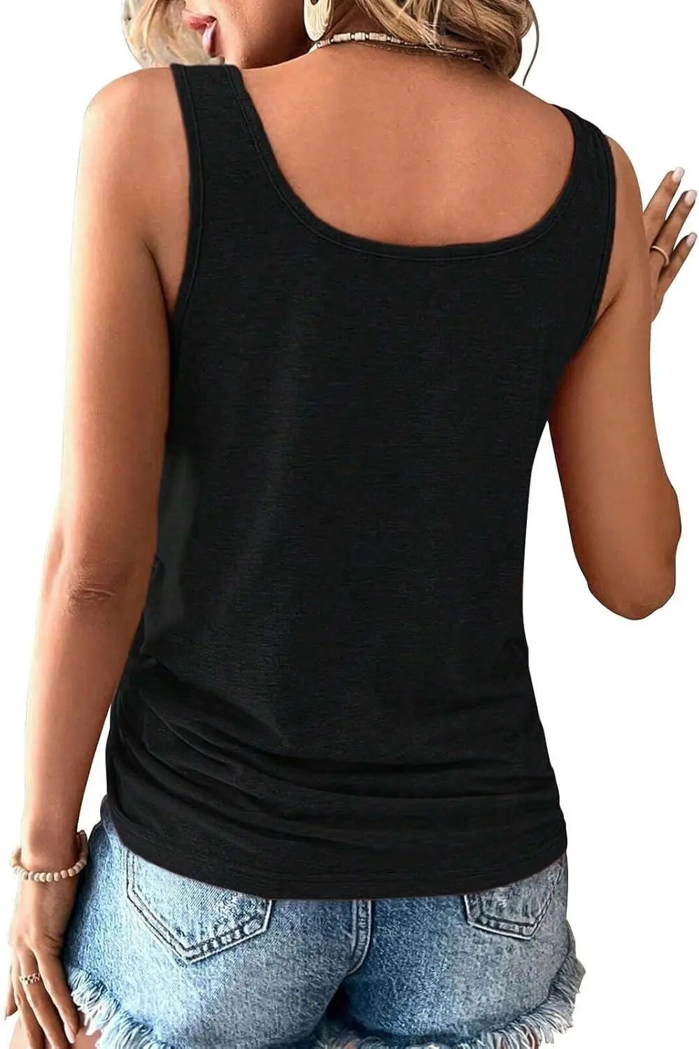 Womens Tank Tops, 2 Pack Summer Tank Tops for Women 2025, Sleeveless U Neck Loose Button Casual Henley Tops Shirts