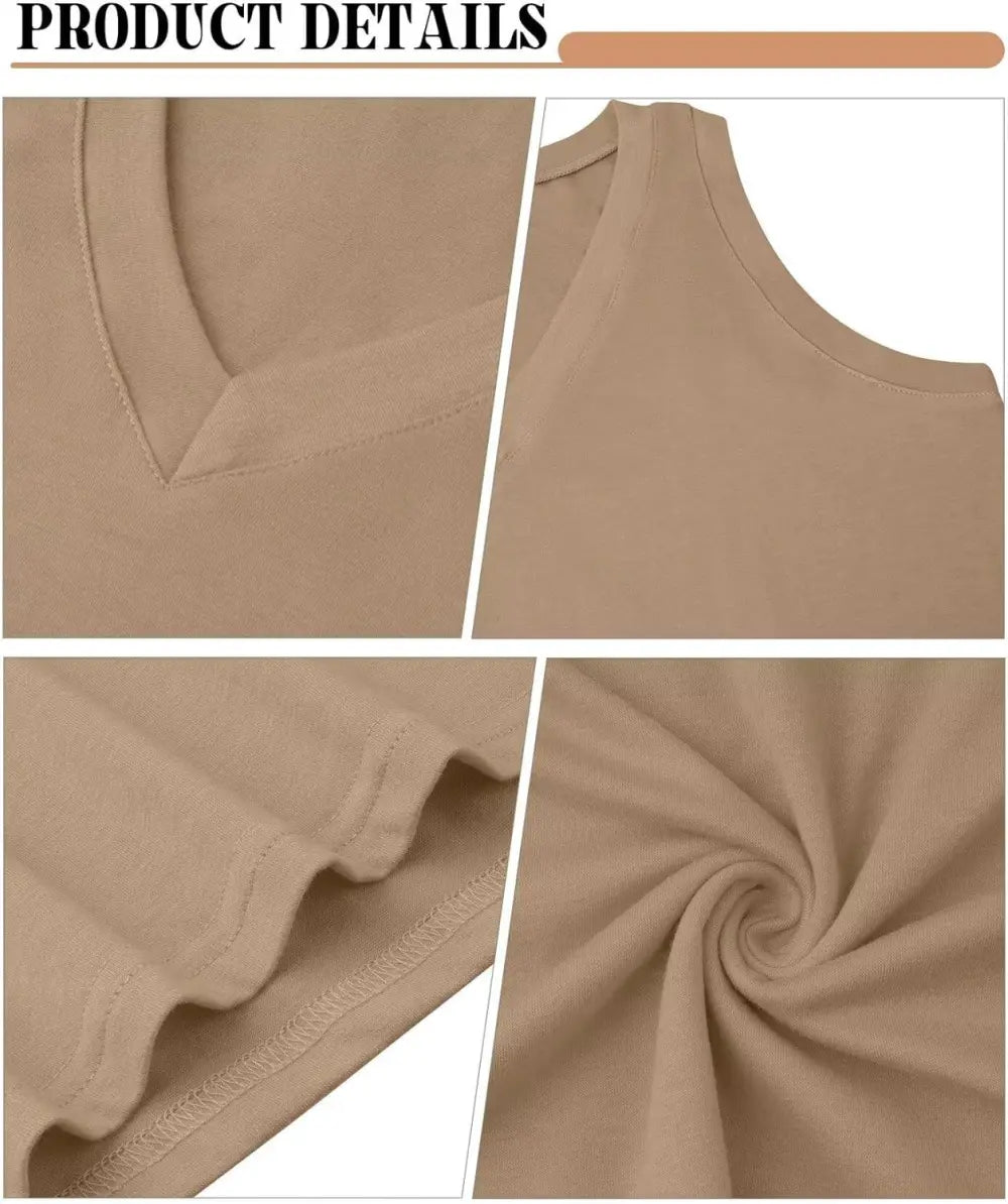 KKJ 3 Pack Womens Tank Tops Summer Beach Vacation Outfits V Neck Loose Sleeveless Blouses Casual Shirt Spring Fashion Clothes