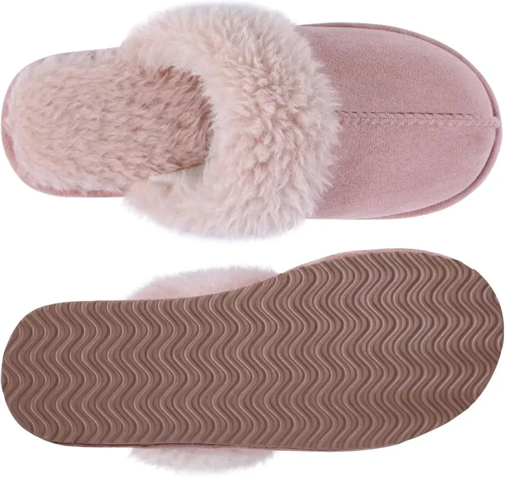 Litfun Women's Fuzzy Memory Foam Slippers Fluffy Winter House Shoes Indoor and Outdoor