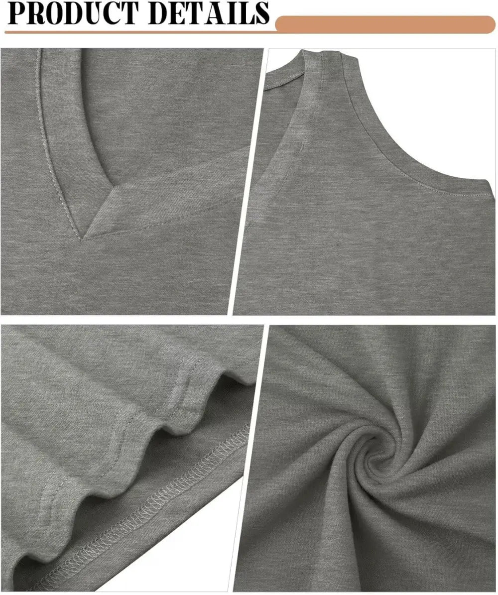 KKJ 3 Pack Womens Tank Tops Summer Beach Vacation Outfits V Neck Loose Sleeveless Blouses Casual Shirt Spring Fashion Clothes